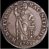 Netherlands (Holland) 1793 Silver Guilder KM#117 good VF