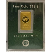 Perth Mint Fine Gold 2.5 Gram Minted Ingot