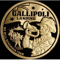 Gold 2 Gram Medal Gallipoli Landing Ex Macquarie Mint First World War Collection