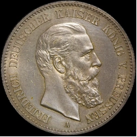 German States (Prussia) 1888 Silver 2 Marks KM# 510 Uncirculated