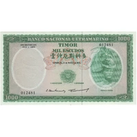 Timor 1968 1,000 Escudos Pick#30 Uncirculated