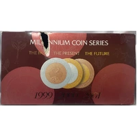 1999 - 2001 10 Dollar Proof Coin Trio Past Present Future Millennium - Damaged Packaging