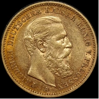 German States (Prussia) 1888-A Gold 20 Marks KM# 515 Extremely Fine