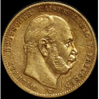 German States (Prussia) 1875-C Gold 10 Marks KM#504 good EF