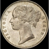 India (British) 1840 Silver 1/2 Rupee KM#456 PCGS MS63