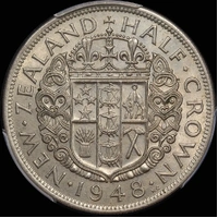 New Zealand 1948 Half Crown KM#19 PCGS MS63