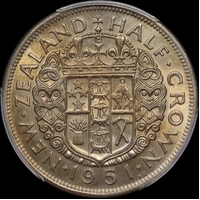 New Zealand 1951 Half Crown KM#19 PCGS MS63