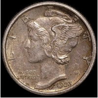 United States 1923-S Silver Mercury Dime KM#140 good EF