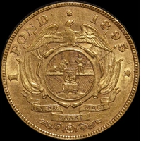 South Africa 1895 Gold Pond KM#10 Extremely Fine