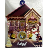 2025 Coloured 1 Dollar Uncirculated Coin Bluey Christmas