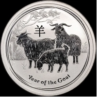 2015 Silver Lunar 1/2 Ounce Specimen Coin Goat