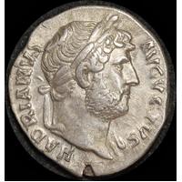 Ancient Rome (Imperial) 126 - 127 AD Hadrian Silver Denarius Abundantia RIC II 845 Extremely Fine