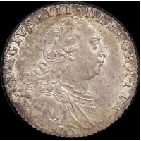 1787 Silver Sixpence George III S#3749 good EF