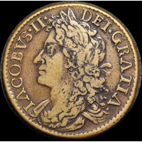 Ireland 1689 Oct Gunmoney Halfcrown IEHC-230 about VF