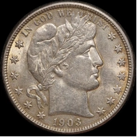 USA 1903-O Silver Barber Half Dollar KM# 116 good EF