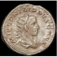 Philip II  Silver Antoninianus RIC IV 354 Extremely Fine