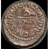 Ancient Rome (Imperial) 41 AD Claudius Bronze Quadrans RIC 85  good VF