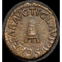 Ancient Rome (Imperial) 41 AD Claudius Bronze Quadrans RIC 90 Very Fine