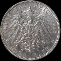 German States (Hamburg) 1913 Silver 3 Mark KM# 620 Uncirculated