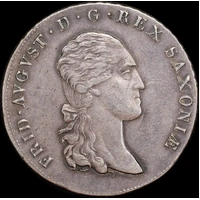 German States (Saxony-Albertine) 1815 Silver Thaler KM# 1059.1 good EF