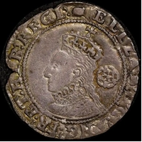 1596 Silver Sixpence Elizabeth I S#2578b good VF