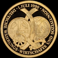 Germany 1990 Gold Medallion Monetary Union