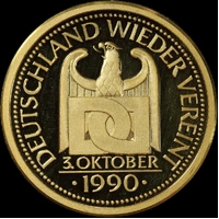 Germany 1990 Gold Medallion Reunification
