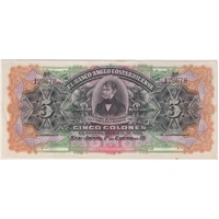 Costa Rica 1917 5 Colones Unissued Remainder S# 122r Uncirculated