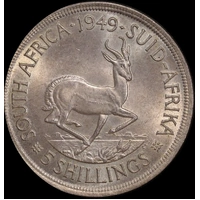 South Africa 1949 Silver 5 Shillings KM#40.1 Uncirculated