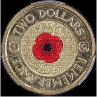 2012 2 Dollar Red Poppy C Mintmark PCGS MS64