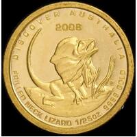 2008 Twenty Fifth Ounce Gold Uncirculated Coin Frilled Neck Lizard