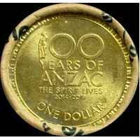 2014 1 Dollar Mint Roll 100 Years of ANZAC Spirit Heads/Tails