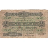 Ceylon 1939 Two Rupees P# 21b Very Good M/13 86563
