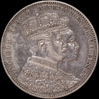 German States (Prussia) 1861 Silver Thaler KM# 488 good VF