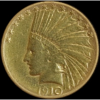 United States 1910 Gold 10 Dollar Indian Very Fine