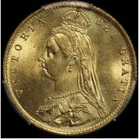 1887 Gold Half Sovereign Victoria S#3869 PCGS MS64
