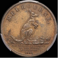 WJ Taylor Copper Halfpenny Mule Token United States PCGS SP55