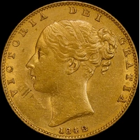 Victoria 1842 Gold Sovereign S# 3852 good EF