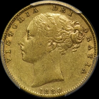1880 Sydney Shield Sovereign Inverted A Error PCGS XF40
