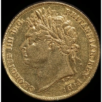 1825 Gold Half Sovereign George IV  S# 3803 Very Fine (ex mount)