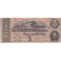 United States (Confederate) Richmond 1864 5 Dollars P#67 Very Fine