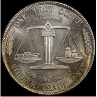 United States Undated Silver 1 Ounce Round World Trade Unit