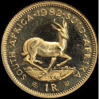 South Africa 1982 Gold 1 Rand KM# 63 Proof