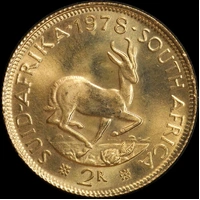 South Africa 1978 Gold 2 Rand KM# 64 Uncirculated