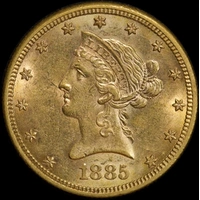 United States 1885 Gold 10 Dollars Liberty Eagle good EF