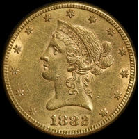 United States 1882 Gold 10 Dollars Liberty Eagle Extremely Fine