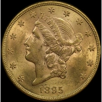 United States 1895 Gold 20 Dollars Liberty Eagle about Unc