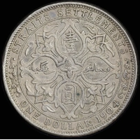 Straits Settlements 1904 Silver Dollar KM#25 Very Fine
