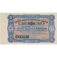 1906 London Bank Of Australia Ltd (Melbourne) Five Pounds Unissued Specimen Note MVR#5 Uncirculated