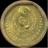 1986 1 Dollar RAM Roll Year of Peace Tails / Tails